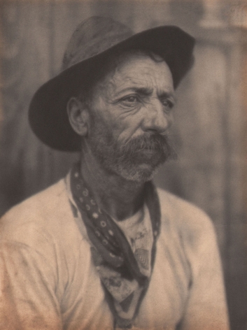 Doris Ulmann, Untitled (Miner), ​1928–1934. Portrait of a man wearing a hat and handkerchief looking off to the right of the frame.
