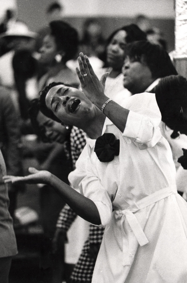 Ozier Muhammad, An usher at the United House of Prayer surrenders to the sound of the gospel, 1994